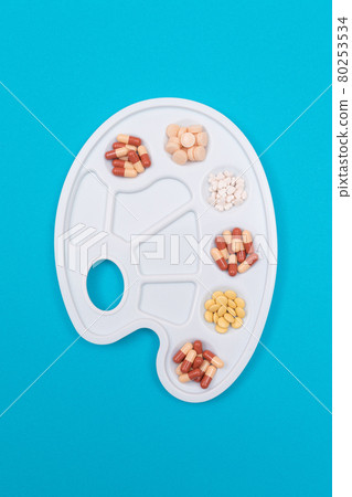 Pharmaceutical Industry and Medicinal Products - Different Colored Pills 80253534