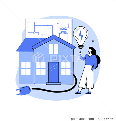 Residential electrical construction abstract concept vector illustration. Residential electrical construction abstract concept vector illustration. 80253676