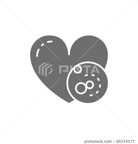 Vector problems with heart, thrombus grey icon. 80254577