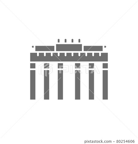 Brandenburg Gate, landmark of Berlin, German grey icon. Brandenburg Gate, landmark of Berlin, German grey icon. 80254606