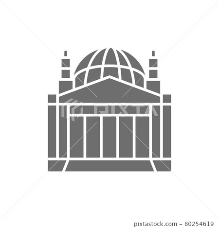Reichstag Building, landmark of Berlin, German grey icon. Reichstag Building, landmark of Berlin, German grey icon. 80254619