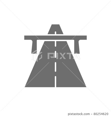 Vector autobahn, highway, road, way grey icon. Vector autobahn, highway, road, way grey icon. 80254620