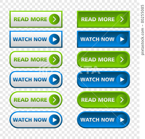 Icon set multi colored button in flat style. - Stock Illustration ...