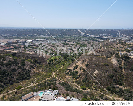 Aerial view of Mission City and Serra Mesa in San Diego County 80255699