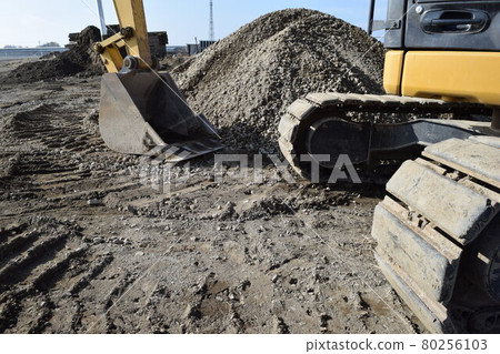 Construction machinery at civil construction site 80256103
