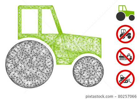 Wheeled Tractor Web Vector Mesh Illustration 80257066