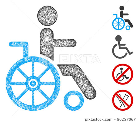 Wheelchair Web Vector Mesh Illustration 80257067