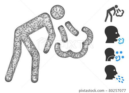 Vomiting Web Vector Mesh Illustration 80257077