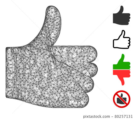 Thumb Up Web Vector Mesh Illustration Thumb Up Web Vector Mesh Illustration 80257131