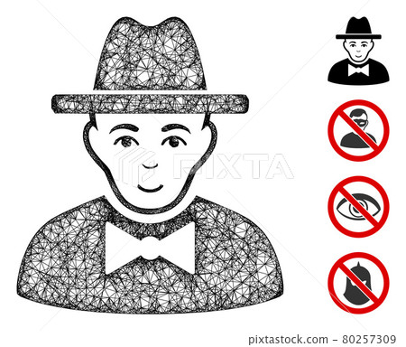 Spy Web Vector Mesh Illustration 80257309