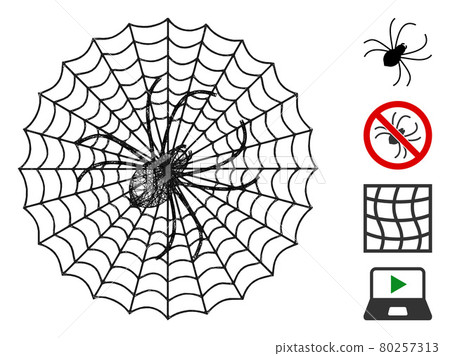 Spider Net Web Vector Mesh Illustration Spider Net Web Vector Mesh Illustration 80257313