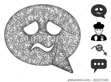 Sadness Smiley Message Web Vector Mesh Illustration Sadness Smiley Message Web Vector Mesh Illustration 80257389