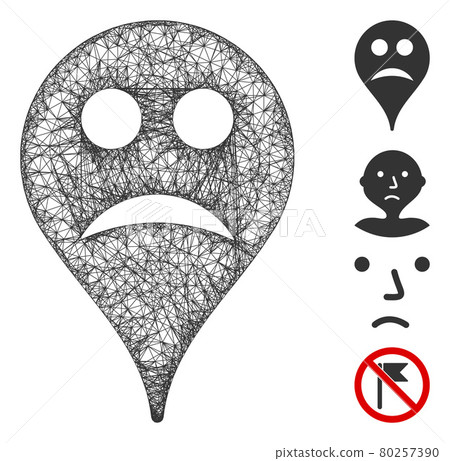 Sad Smiley Map Marker Web Vector Mesh Illustration Sad Smiley Map Marker Web Vector Mesh Illustration 80257390