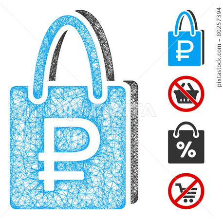 Rouble Shopping Web Vector Mesh Illustration Rouble Shopping Web Vector Mesh Illustration 80257394