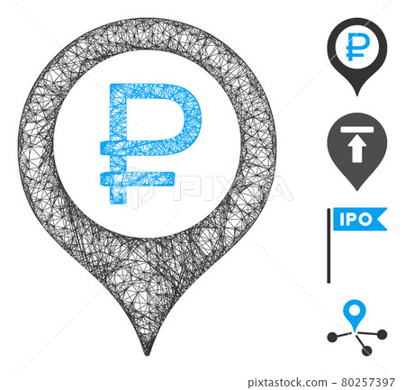 Rouble Bank Marker Web Vector Mesh Illustration Rouble Bank Marker Web Vector Mesh Illustration 80257397