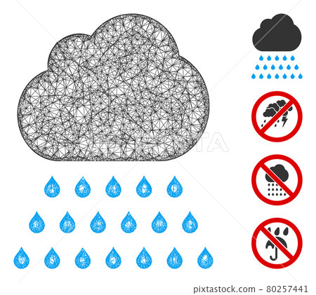 Rain Cloud Web Vector Mesh Illustration - Stock Illustration [80257441 ...