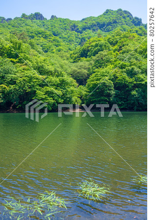 Nakagi Dam Myogi Lake Quiet early summer surrounding scenery Nakagi Dam Myogi Lake Quiet early summer surrounding scenery 80257642