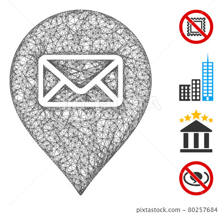 Post Office Marker Web Vector Mesh Illustration Post Office Marker Web Vector Mesh Illustration 80257684