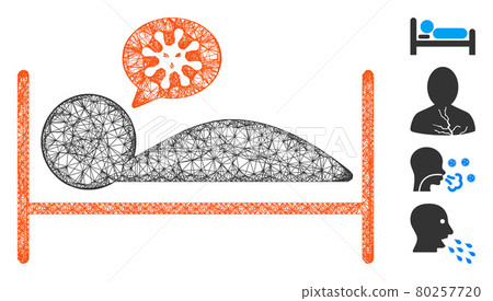 Patient Bed Web Vector Mesh Illustration 80257720