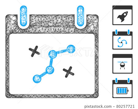 Path Points Calendar Day Web Vector Mesh Illustration 80257721