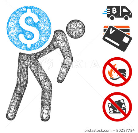 Money Courier Web Vector Mesh Illustration 80257784