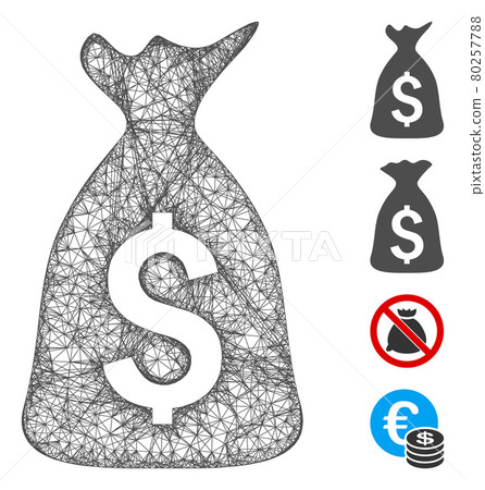 Money Bag Web Vector Mesh Illustration Money Bag Web Vector Mesh Illustration 80257788