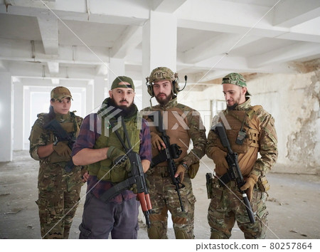 soldier squad team portrait in urban environment soldier squad team portrait in urban environment 80257864