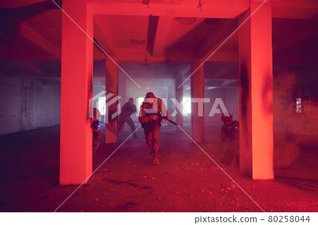 military troops in action urban environment 80258044