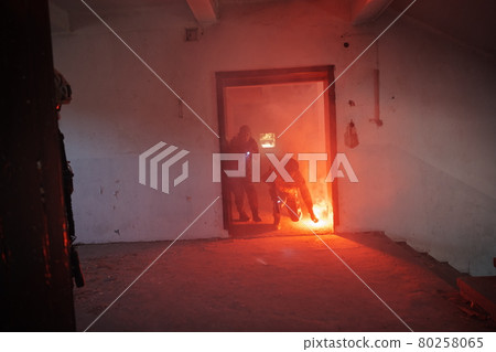 military troops in action urban environment 80258065