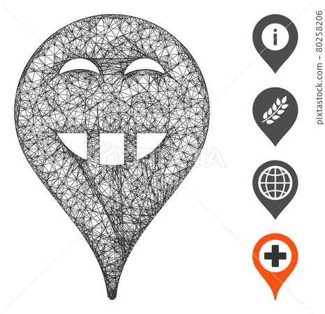 Laugth Smiley Map Marker Web Vector Mesh Illustration Laugth Smiley Map Marker Web Vector Mesh Illustration 80258206