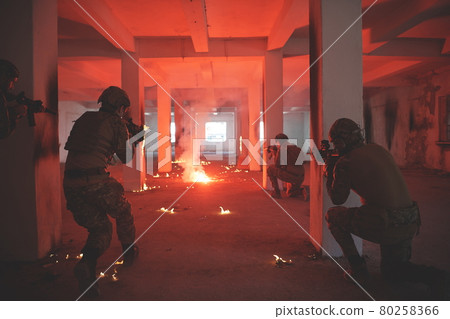 military troops in action urban environment military troops in action urban environment 80258366