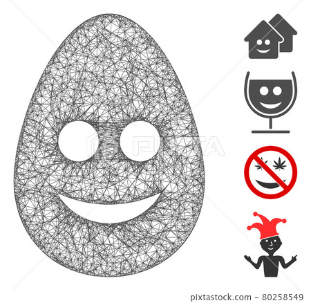 Happy Egg Web Vector Mesh Illustration Happy Egg Web Vector Mesh Illustration 80258549