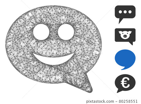 Happy Chat Message Web Vector Mesh Illustration Happy Chat Message Web Vector Mesh Illustration 80258551