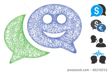 Happy Chat Web Vector Mesh Illustration Happy Chat Web Vector Mesh Illustration 80258552
