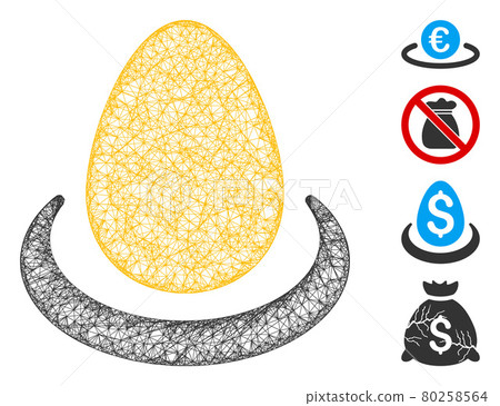 Gold Egg Deposit Web Vector Mesh Illustration Gold Egg Deposit Web Vector Mesh Illustration 80258564