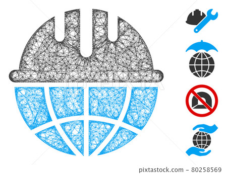 Global Safety Helmet Web Vector Mesh Illustration Global Safety Helmet Web Vector Mesh Illustration 80258569