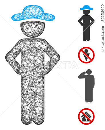 Gentleman Akimbo Web Vector Mesh Illustration Gentleman Akimbo Web Vector Mesh Illustration 80258600