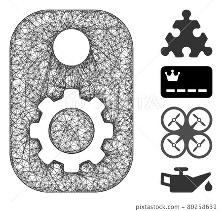 Gear Tag Web Vector Mesh Illustration Gear Tag Web Vector Mesh Illustration 80258631