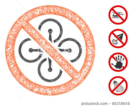 Forbidden Drone Web Vector Mesh Illustration 80258658