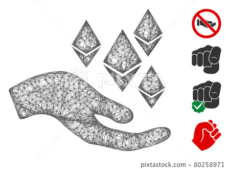 Ethereum Offer Hand Web Vector Mesh Illustration Ethereum Offer Hand Web Vector Mesh Illustration 80258971