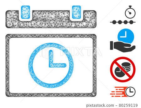 Date Time Web Vector Mesh Illustration 80259119
