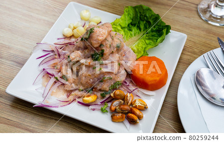 Peruvian ceviche of white fish Peruvian ceviche of white fish 80259244