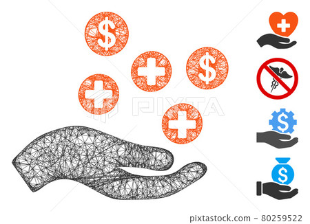 Hand Offer Medical Service Web Vector Mesh Illustration 80259522