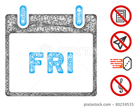 Friday Calendar Page Web Vector Mesh Illustration 80259535