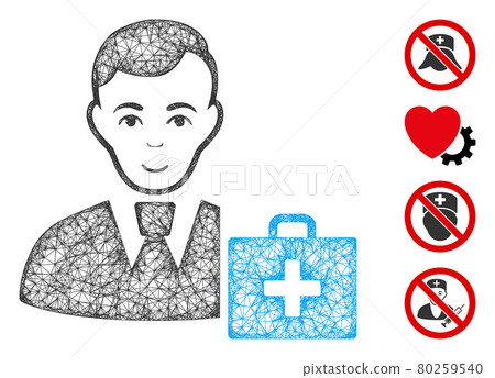 First-Aid Manager Web Vector Mesh Illustration 80259540