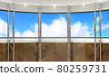 Background material Studio set Blue sky and white clouds 80259731