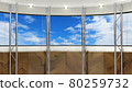 Background material Studio set Blue sky and white clouds 80259732