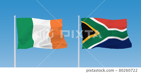 South African and Irish flags 80260722