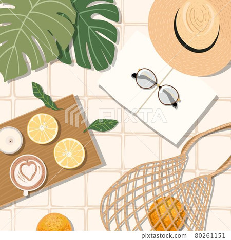 手繪夏日餐桌插畫 80261151