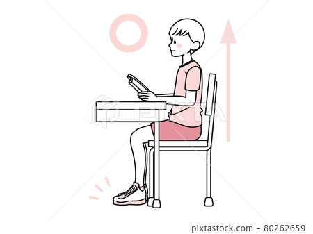 Posture of a child sitting on a chair 80262659